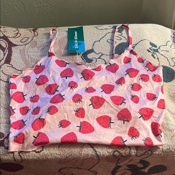 SHEIN Tops - ** 05+ Women's Pink Strawberry Tank Top